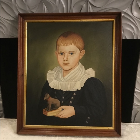 FolkArt Oil Painting Portrait Judged - Picture 8 of 16